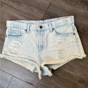Forever 21 Light Wash Distressed Jean Shorts